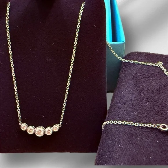 Authentic Tiffany & Co Jazz Diamond & Platinum Necklace - Picture 2 of 7